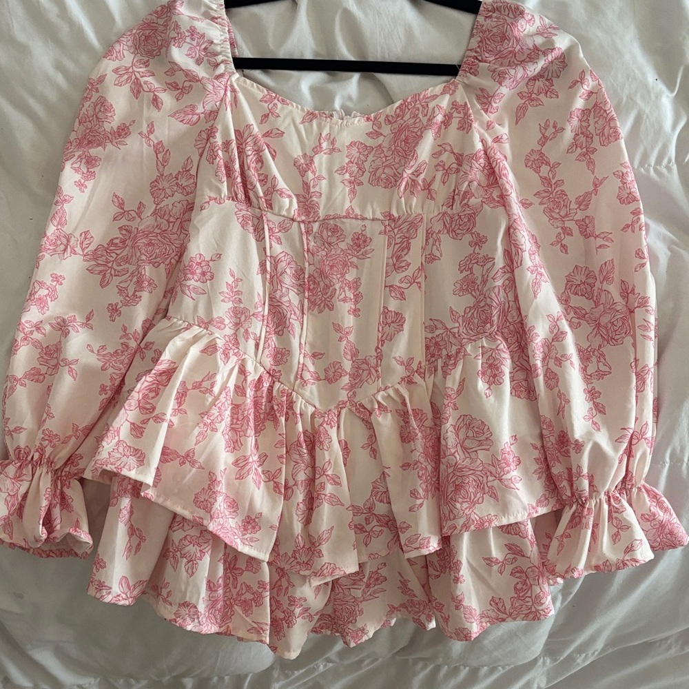 Altar'd State Pink Floral Long Sleeve Dress